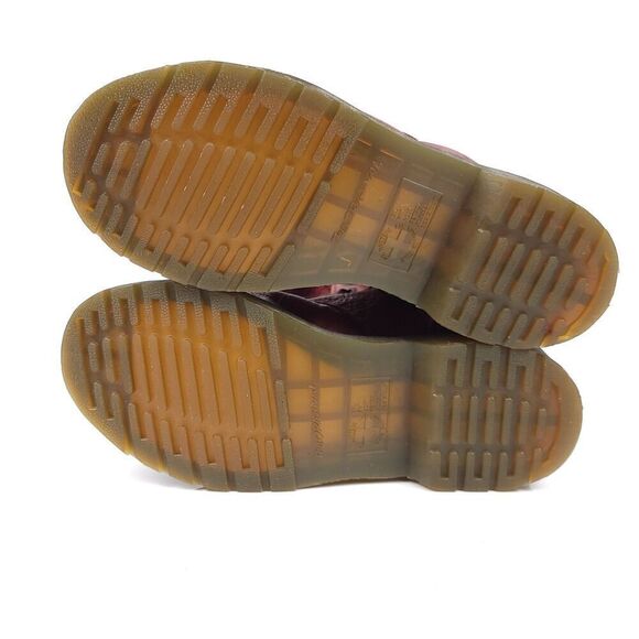 Dr. Martens Pink TRIUMPH 1914 W Ribbon Lace Leather Fold Down Boots 6 90s Grunge - Picture 4 of 7